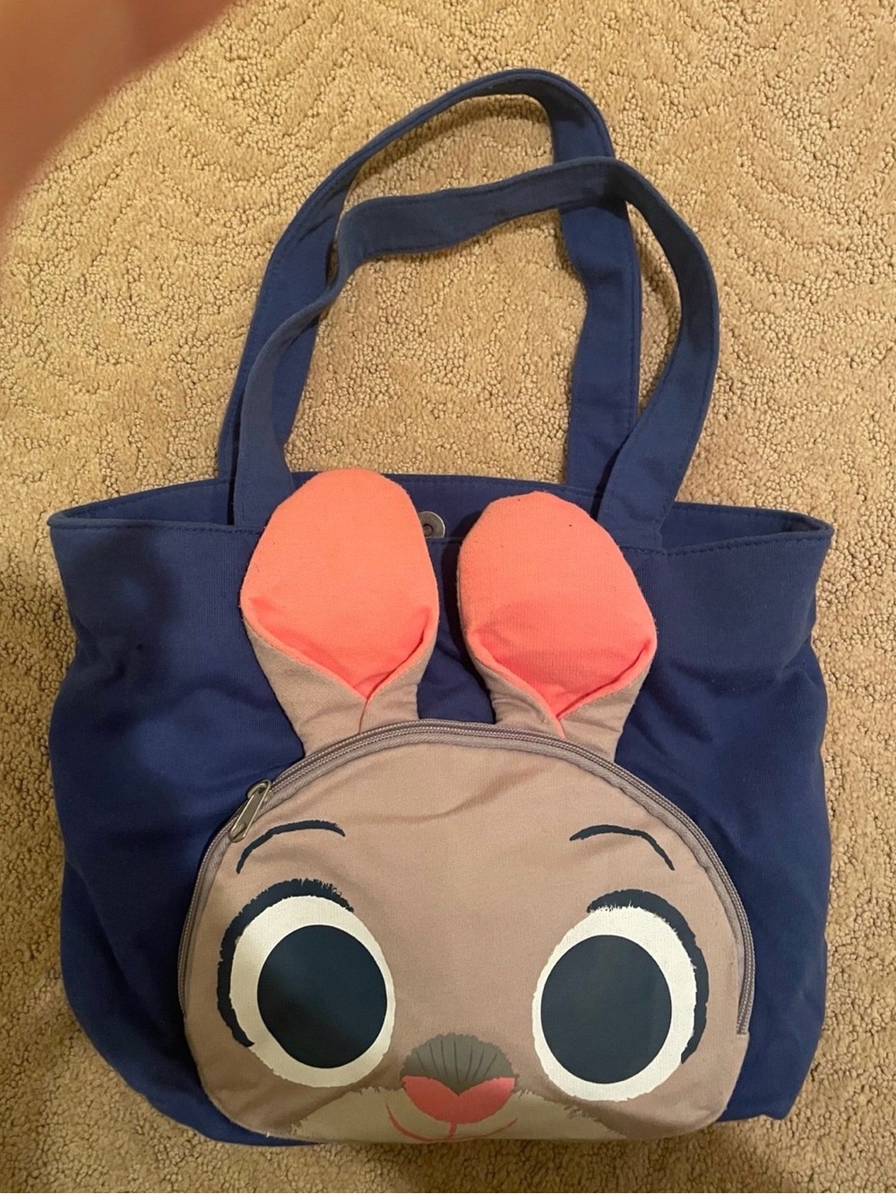 Zootopia Judy Hopps Bunny Tail Tote Bag with Bunny Face